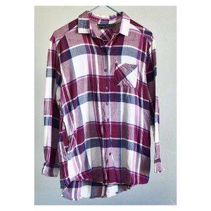 Purple and White Plaid Flannel